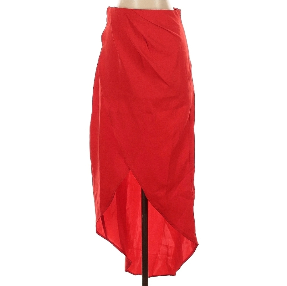 Superdown High Low Red Women's Skirt